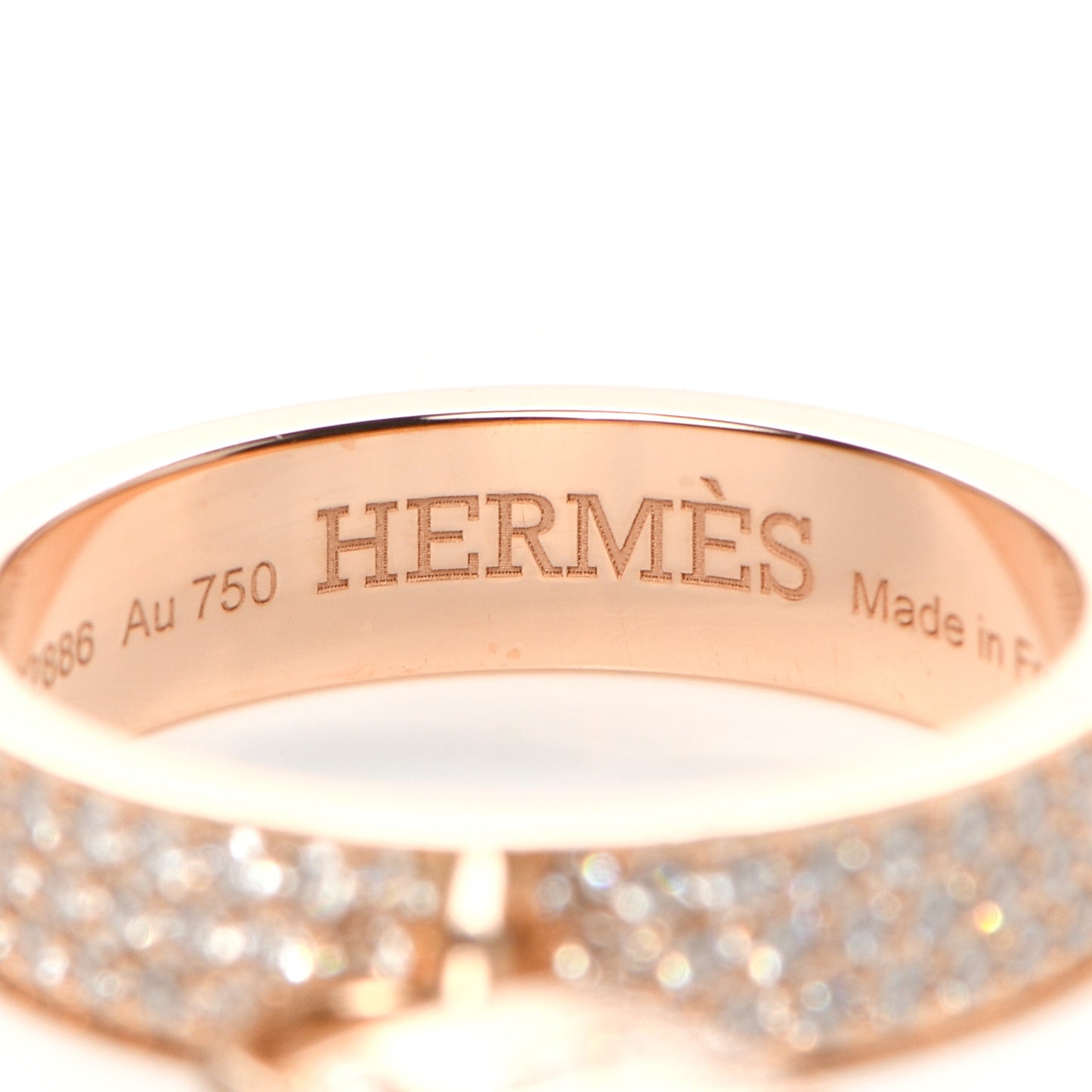 18K Rose Gold Diamond MM Kelly Clochette Ring 51 5.75