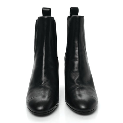 Chanel Lambskin Cap Toe CC Short Ankle Boots 39.5 Black 2 of 7