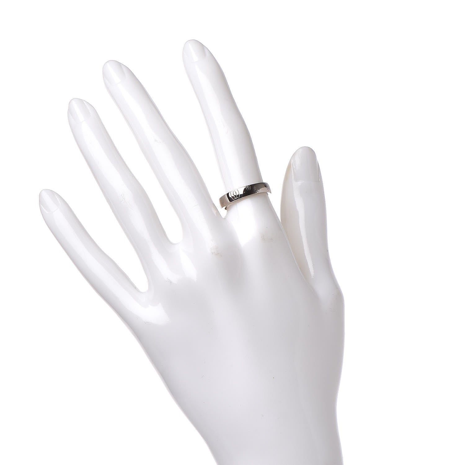 Cartier 18K White Gold 4mm Happy Birthday Band Ring 51 6 2 of 4