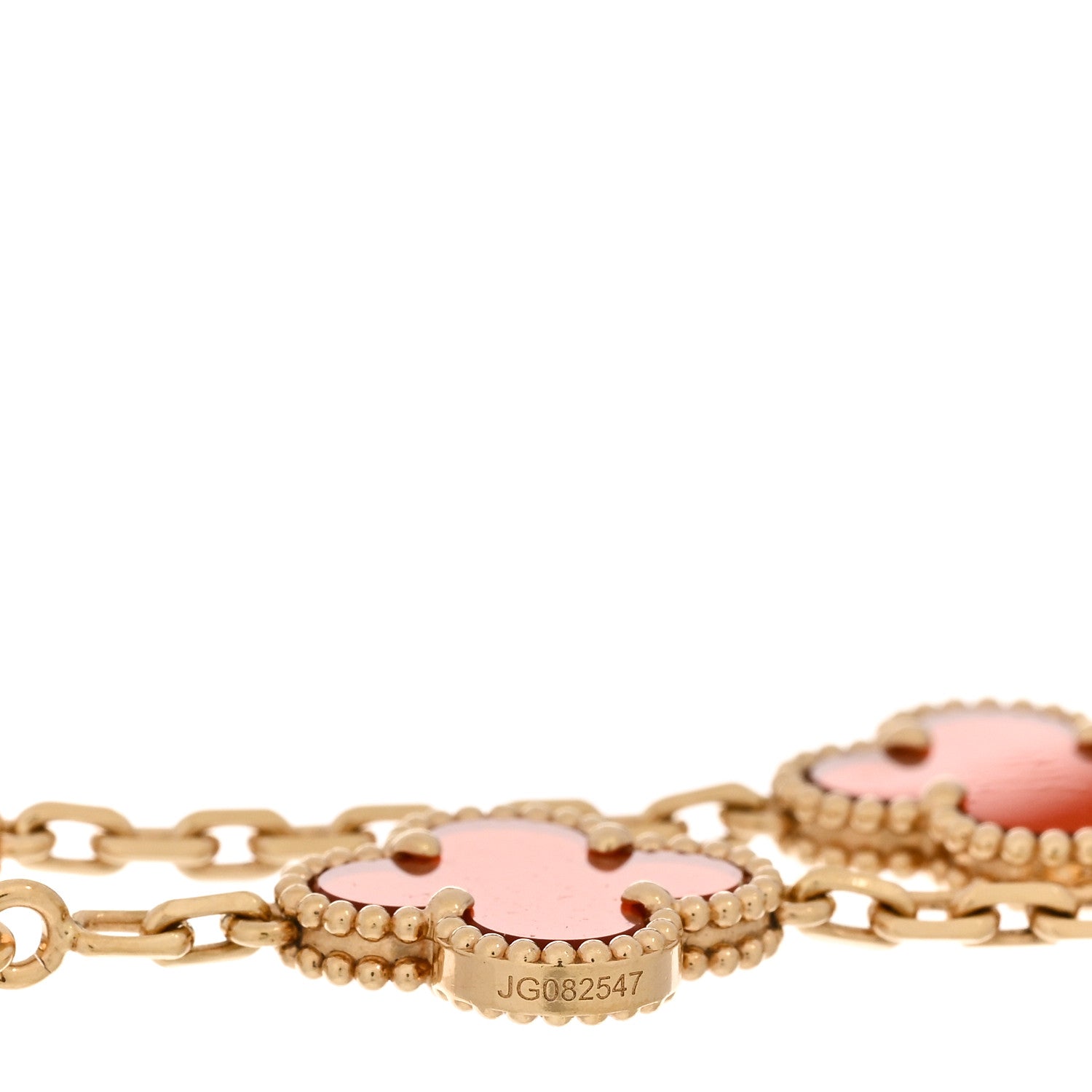 Van Cleef & Arpels 18K Yellow Gold Carnelian 5 Motifs Vintage Alhambra Bracelet 3 of 5