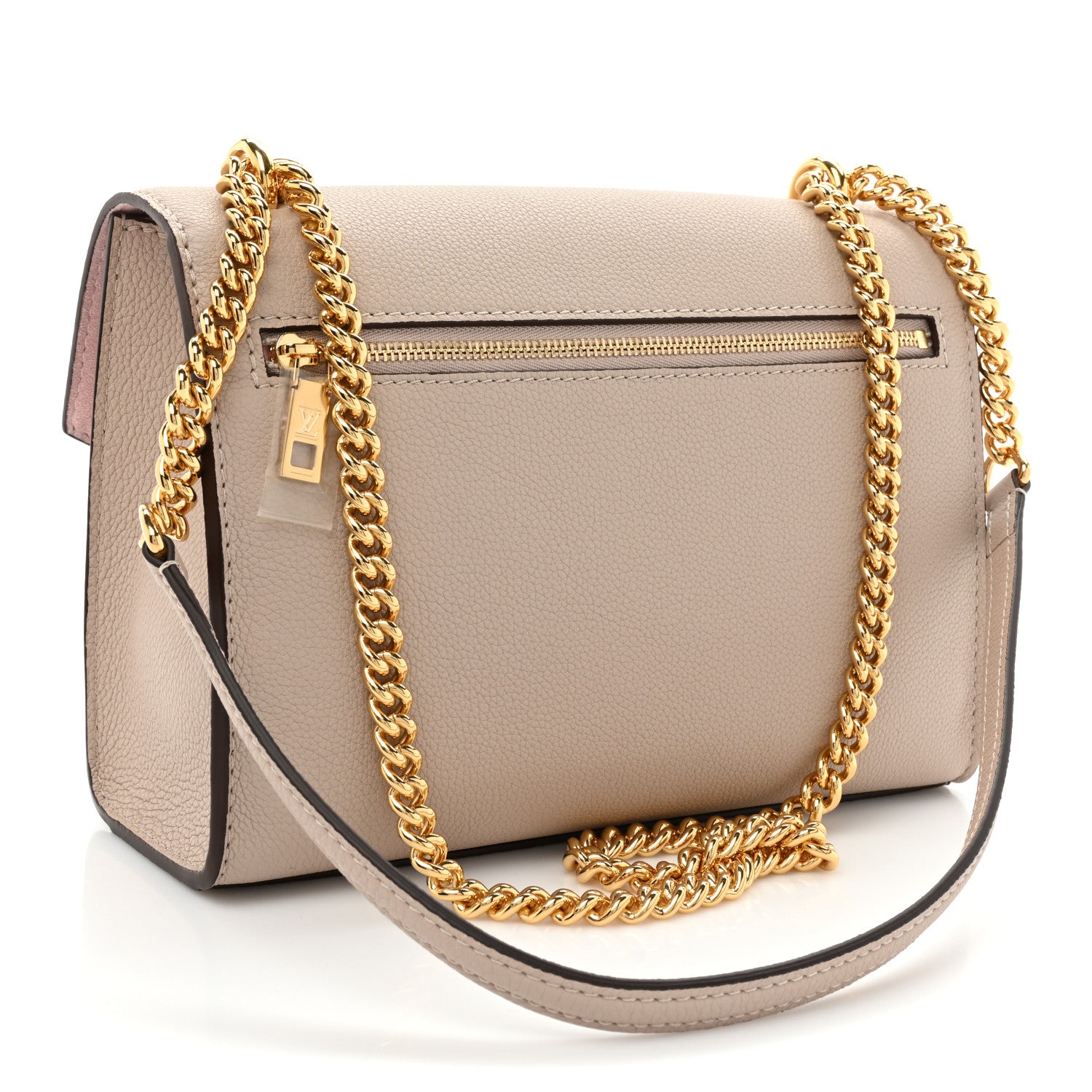 Louis Vuitton Soft Calfskin Mylockme Chain Bag BB Greige 3 of 10