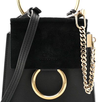 Chloe Suede Calfskin Mini Faye Bracelet Bag Black 8 of 10