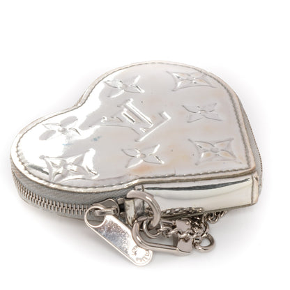 Louis Vuitton Monogram Miroir Heart Coin Purse Silver 4 of 16