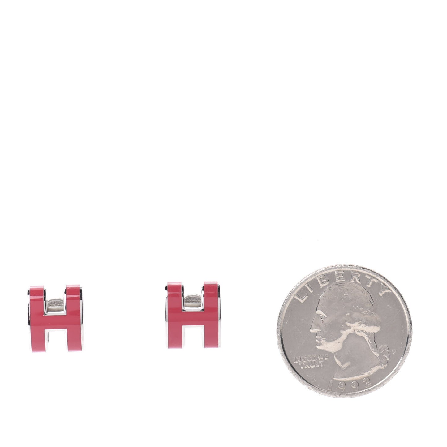 Palladium Lacquered Pop H Earrings Rose Extreme