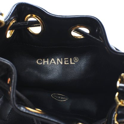 Chanel Lambskin CC Drawstring Bag Black 6 of 8