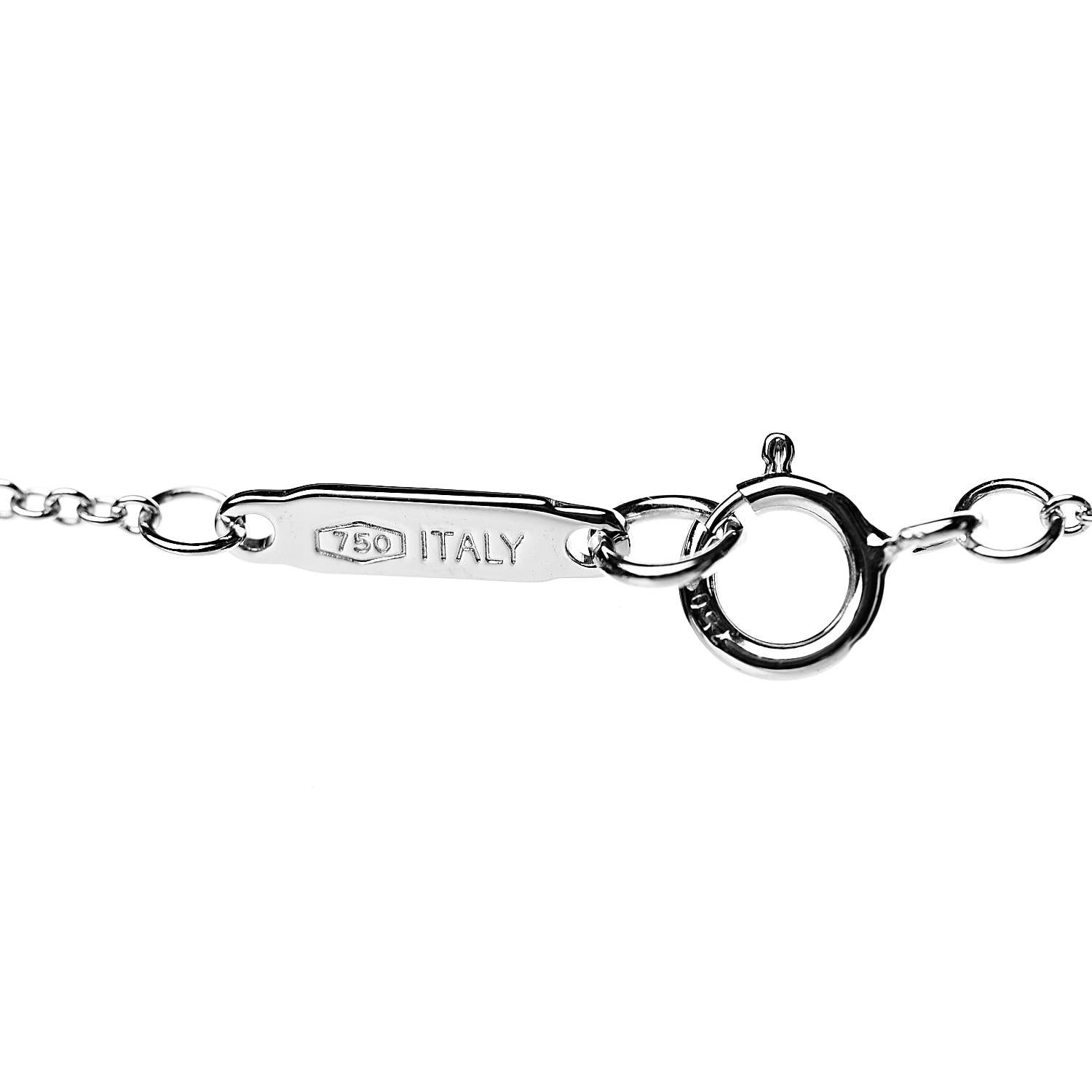 Tiffany 18K White Gold Diamond 9mm X Pendant Necklace 5 of 7