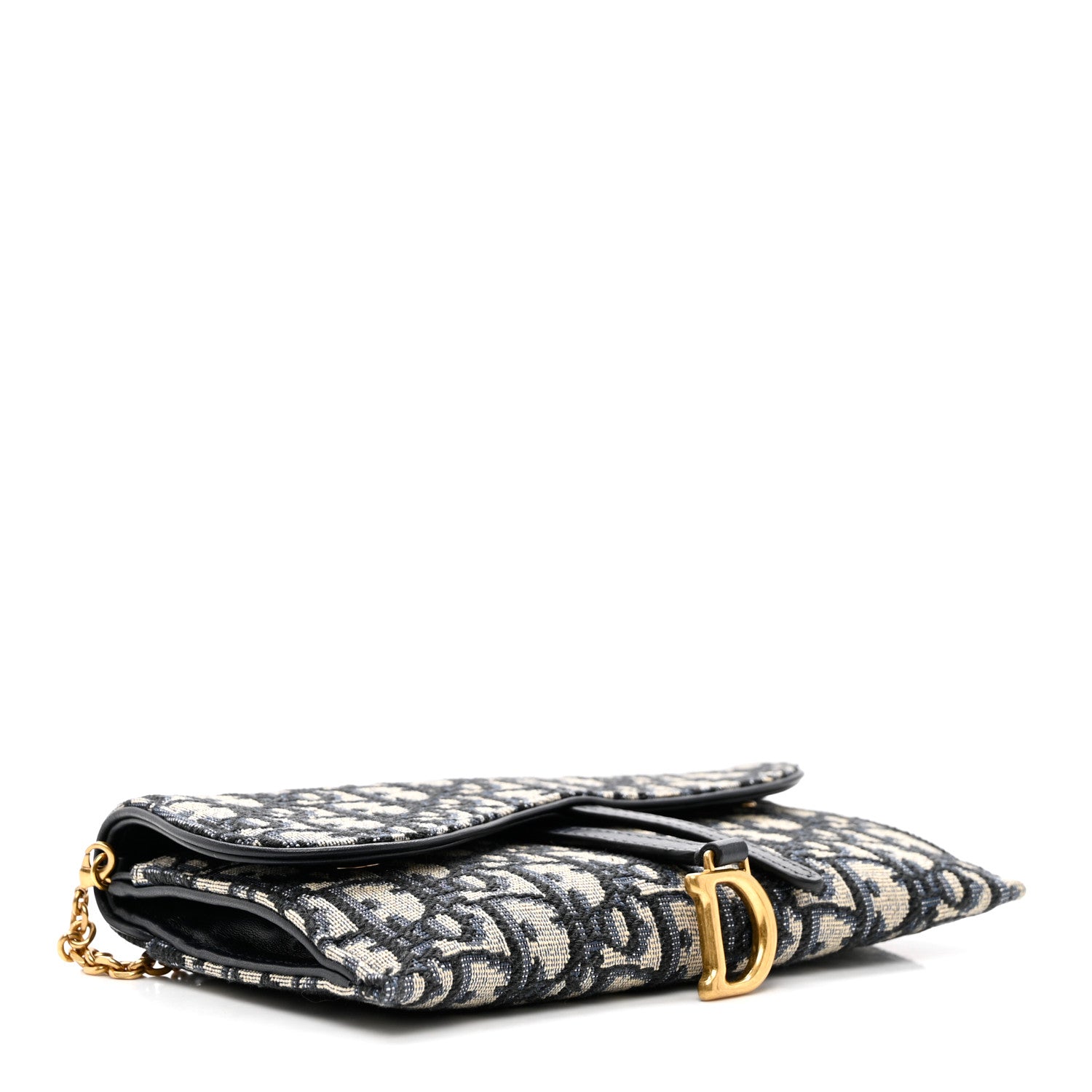 Christian Dior Oblique Saddle Chain Long Wallet Blue 4 of 6