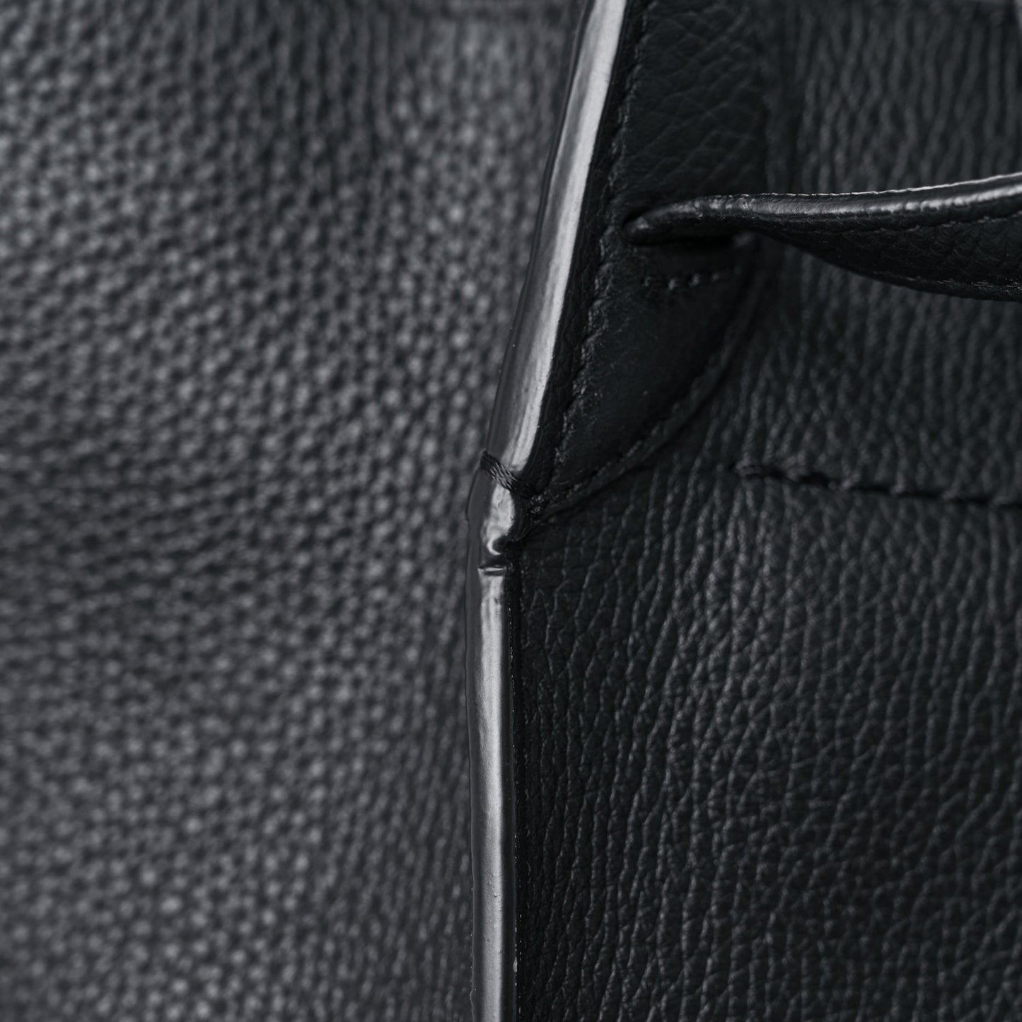 Supple Grained Calfskin Small Long Strap Big Bag Black