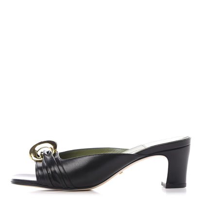 Gucci Malaga Kid Half Moon GG Square Toe Slide Sandals 38.5 Black 1 of 10