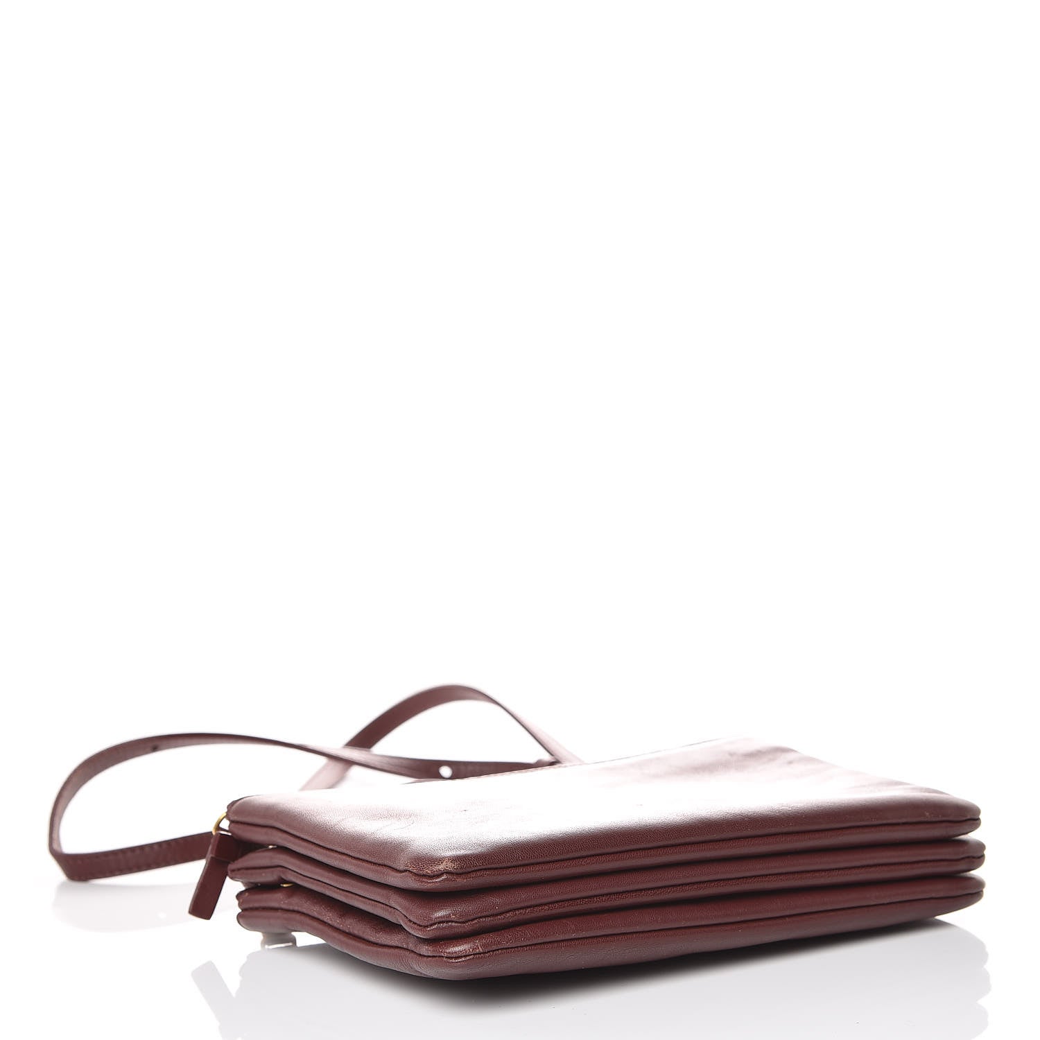 Celine Smooth Lambskin Small Trio Crossbody Bag Burgundy 4 of 15