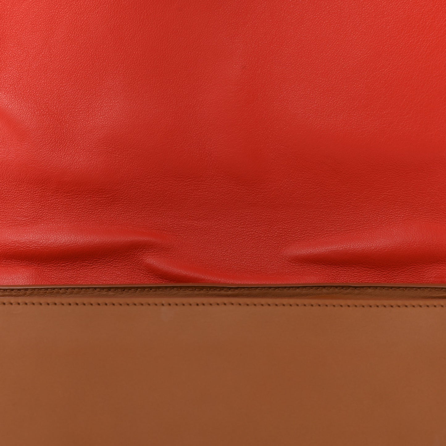 Natural Calfskin Suede Medium Bi-Color Trapeze Tan