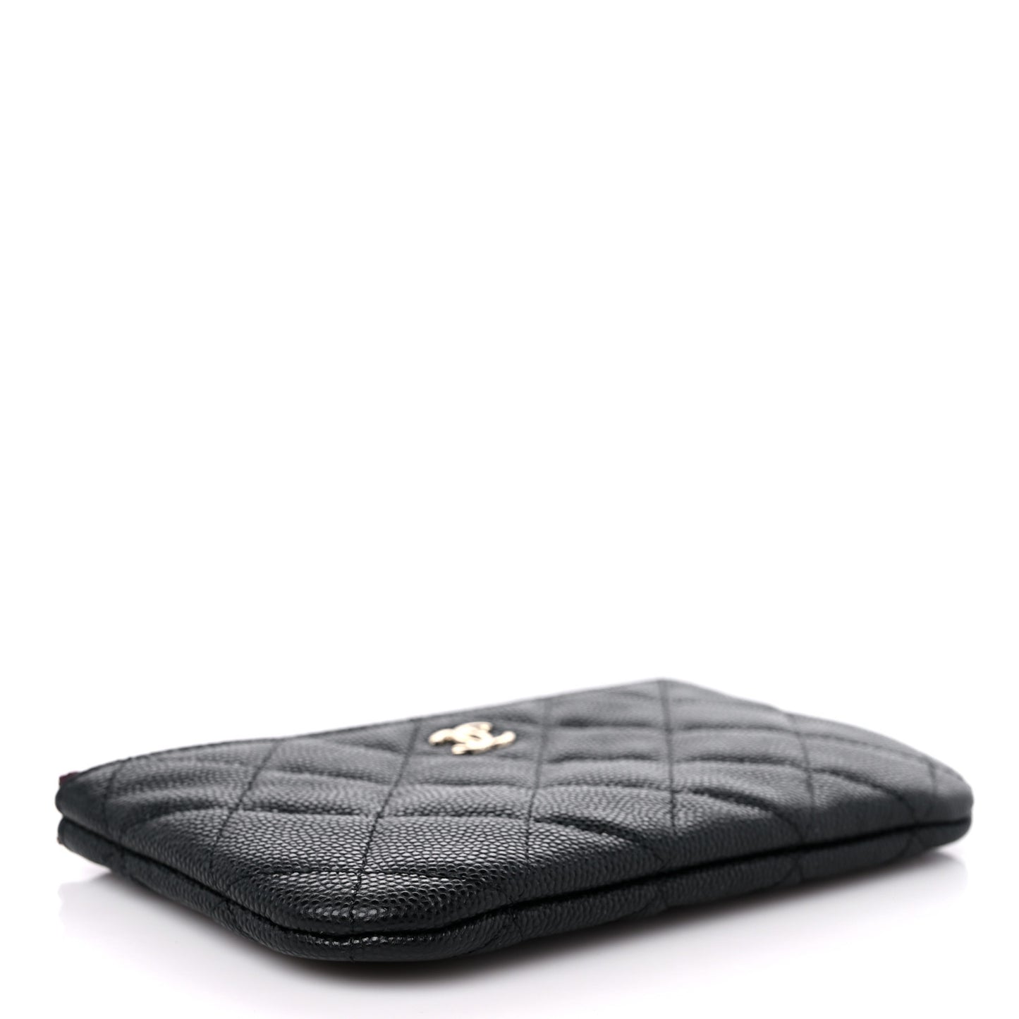 Caviar Quilted Small Cosmetic Case Black