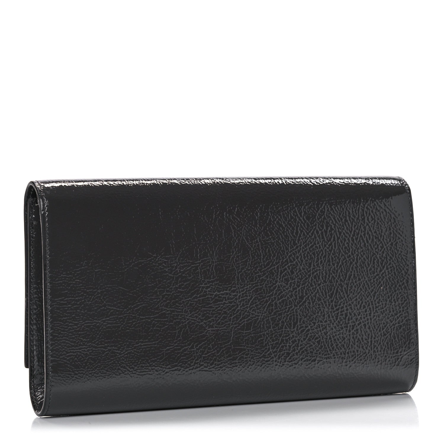 Saint Laurent Textured Patent Calfskin Large Belle De Jour Clutch Dark Brown 3 of 9