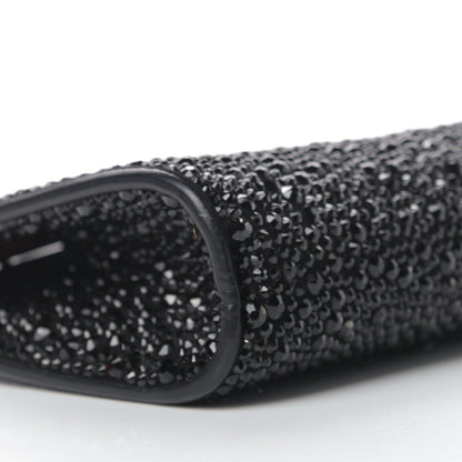 Christian Louboutin Suede Crystal Strass Small Palmette Clutch Black 7 of 8