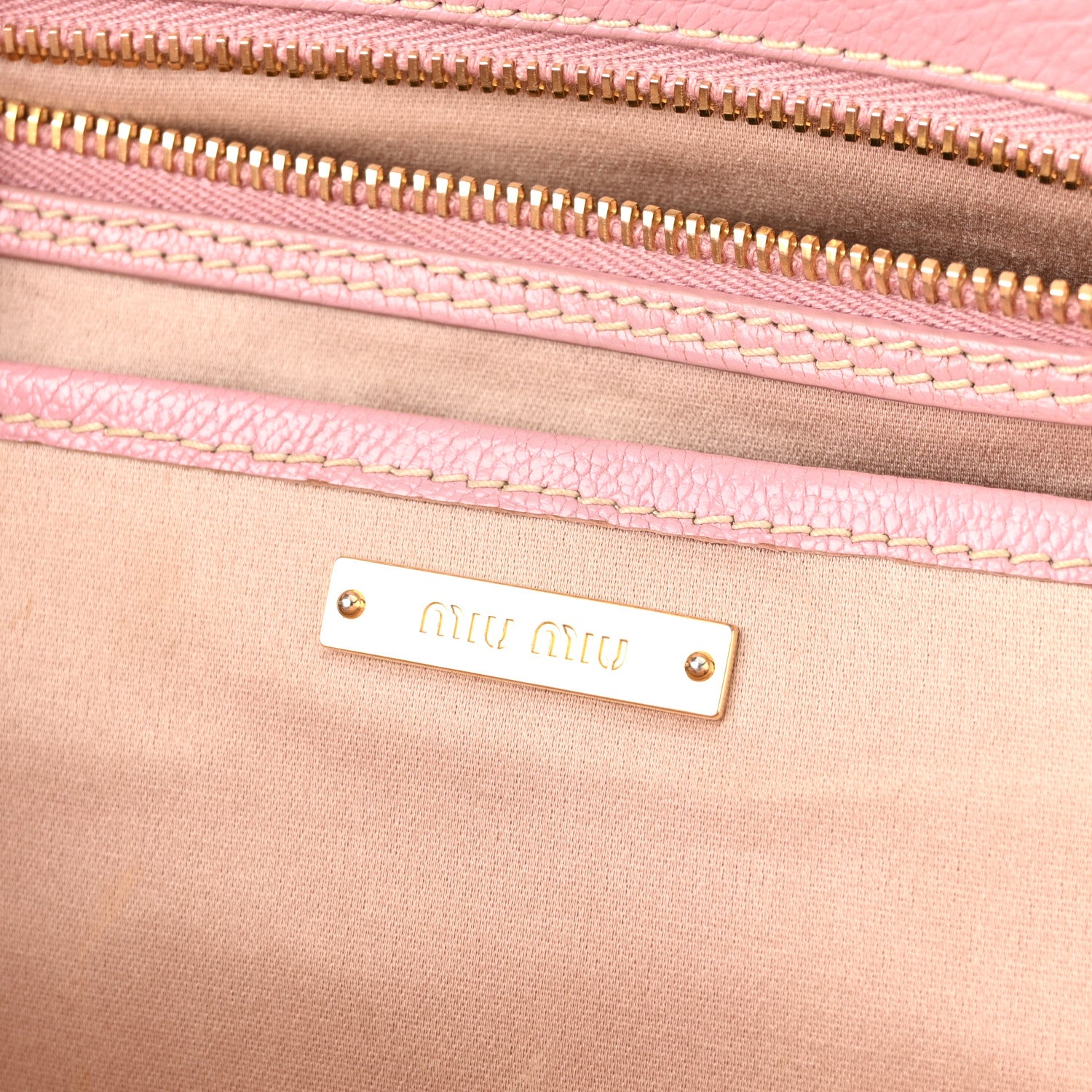 Miu Miu Goatskin Madras Bowling Bag Rosa 6 of 9