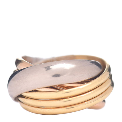 Cartier 18K Pink Yellow White Gold Diamond Trinity 6 Band Ring 52 6 3 of 4