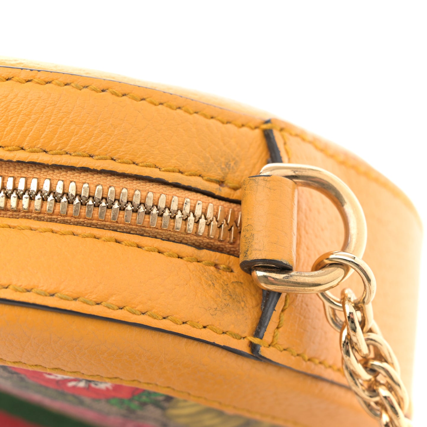GG Supreme Monogram Flora Web Mini Ophidia Round Shoulder Bag Beige Multicolor Crop