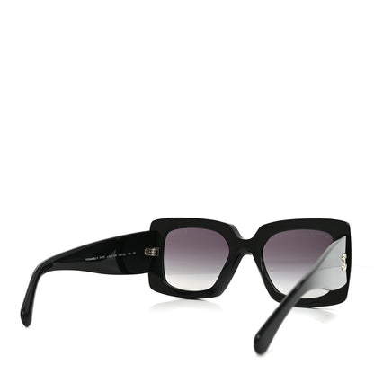 Chanel Acetate Rectangle Sunglasses 5435 Black 4 of 7