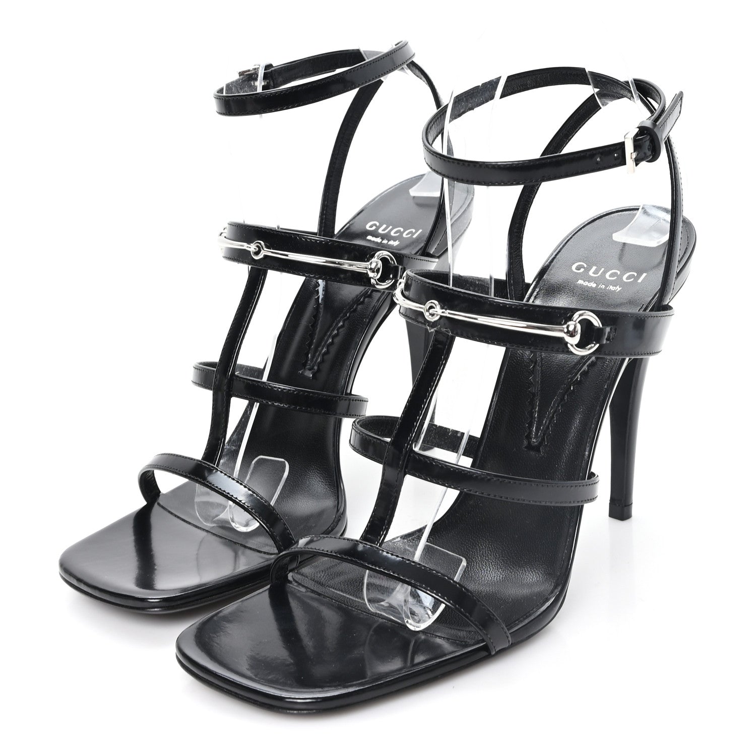 Gucci Nappa Regent Strappy Horsebit Sandals 39 Black 4 of 9