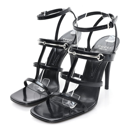 Gucci Nappa Regent Strappy Horsebit Sandals 39 Black 4 of 9