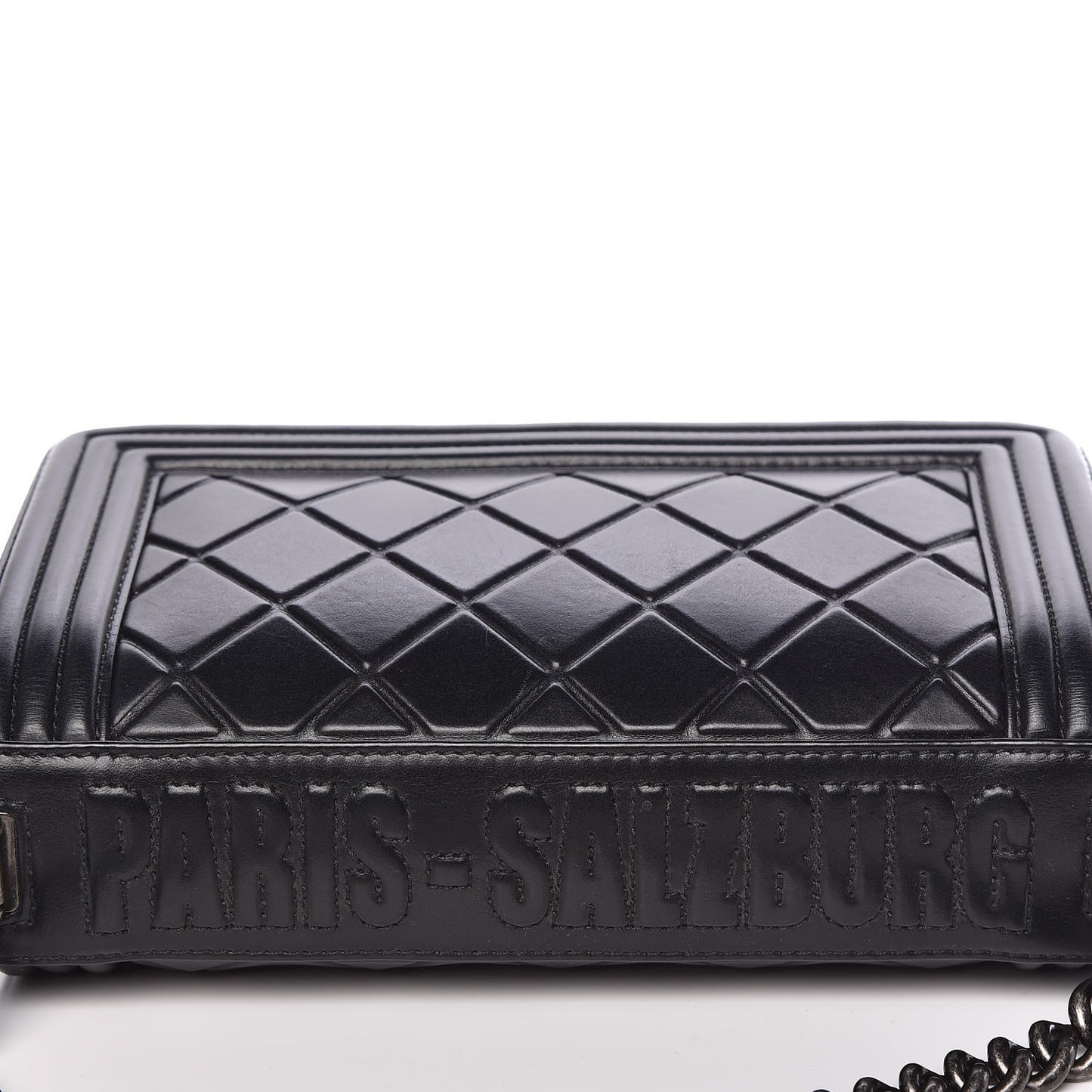 Calfskin Embossed Medium Paris Salzburg Boy Flap Black