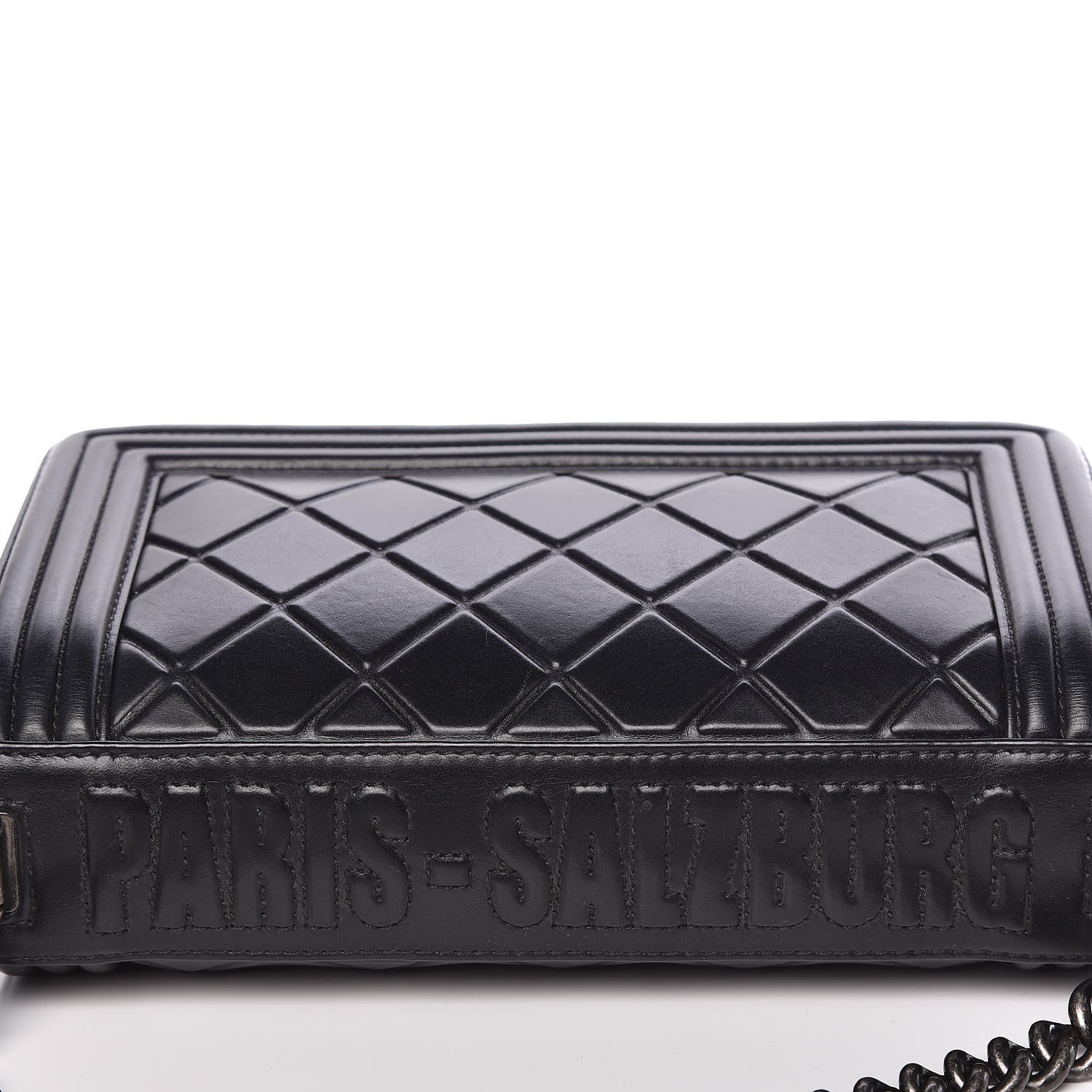 Chanel Calfskin Embossed Medium Paris Salzburg Boy Flap Black 8 of 16