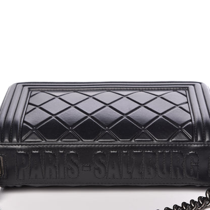Chanel Calfskin Embossed Medium Paris Salzburg Boy Flap Black 8 of 16