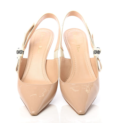 Christian Dior Patent Ribbon J'Adior Slingback 65mm Pumps 37.5 Nude 5 of 11