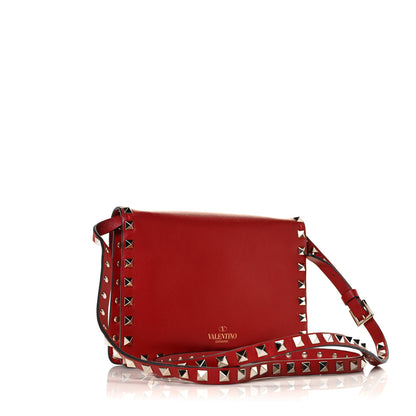 Valentino Garavani Vitello Rockstud Shoulder Flap Bag Rosso Valentino 3 of 8