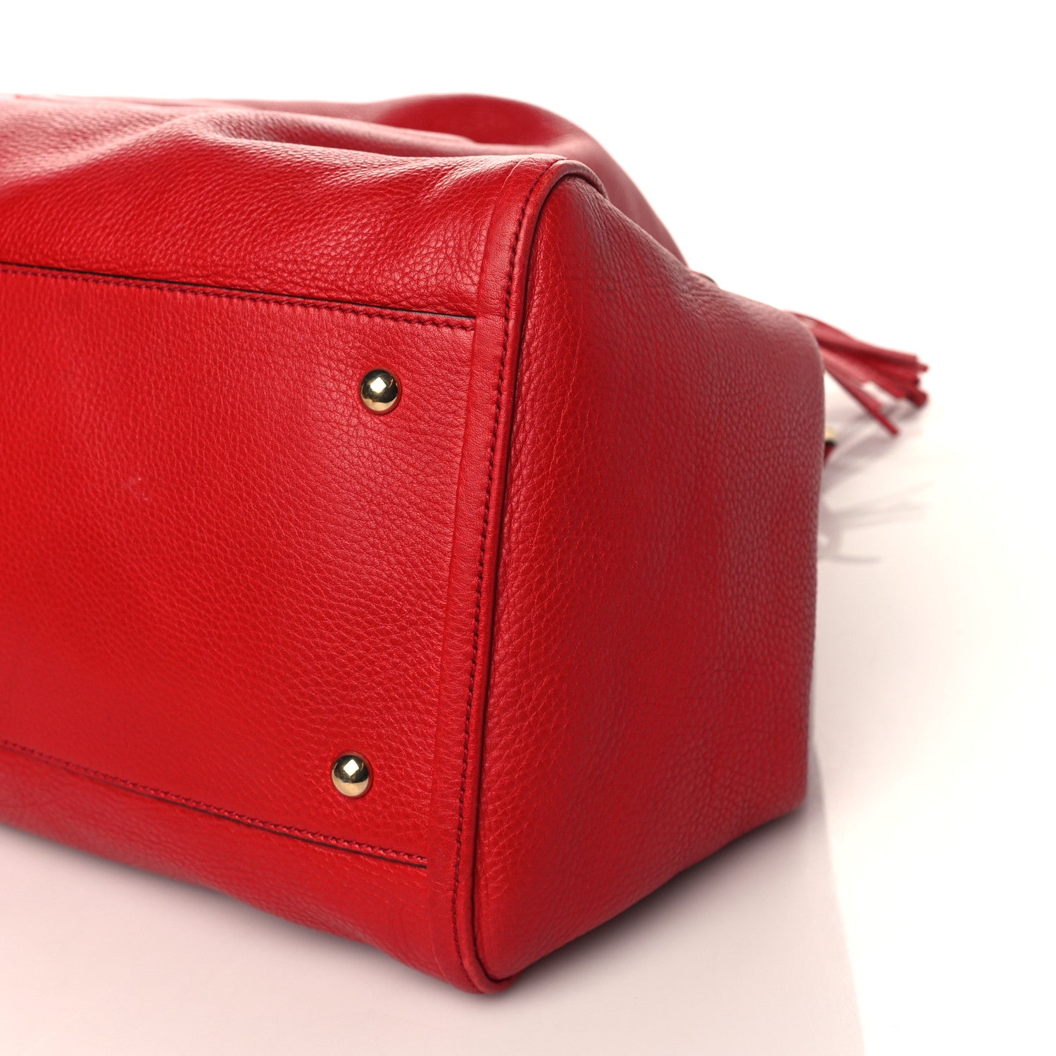 Gucci Pebbled Calfskin Large Soho Shoulder Bag Red 9 of 10