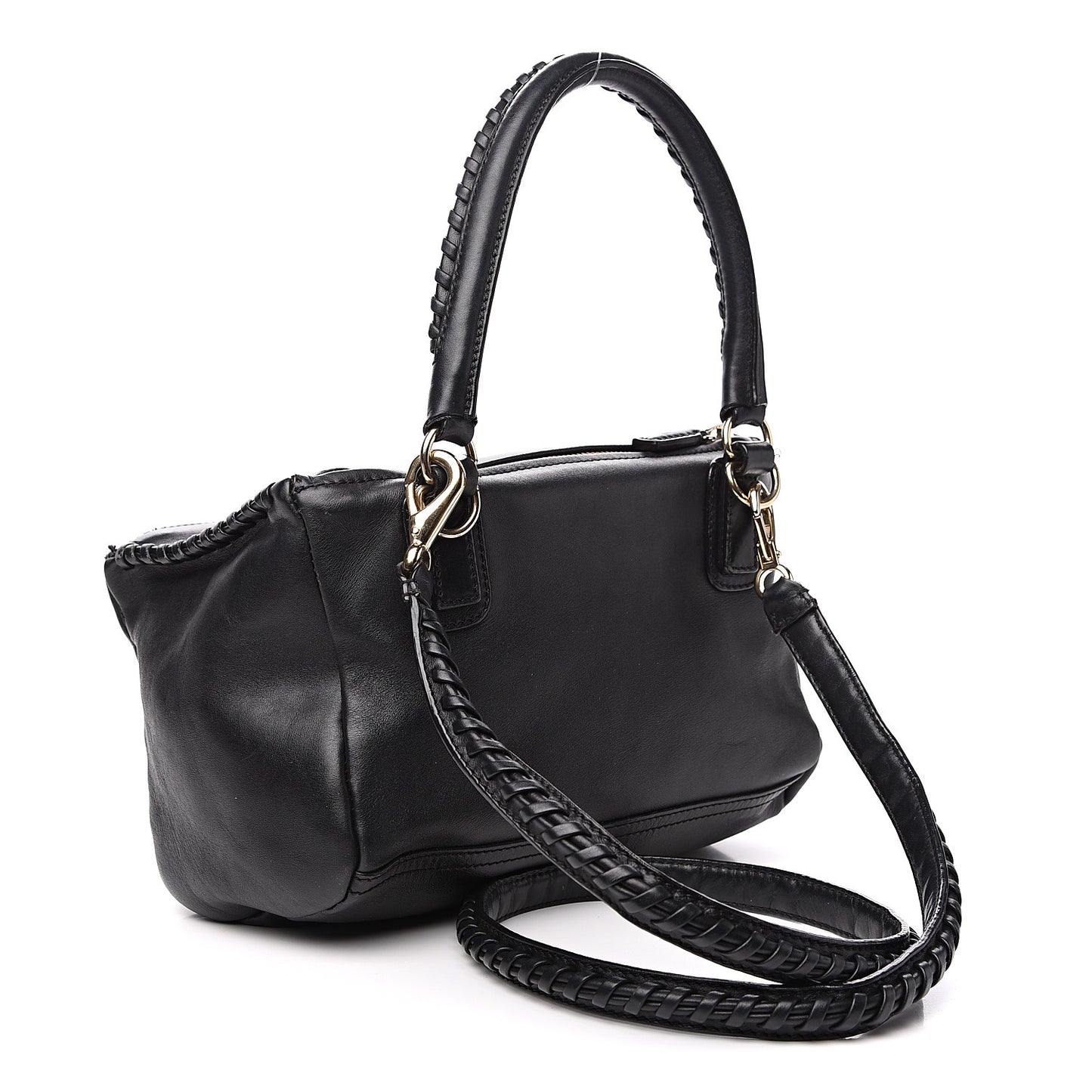Calfskin Whipstitch Small Pandora Black