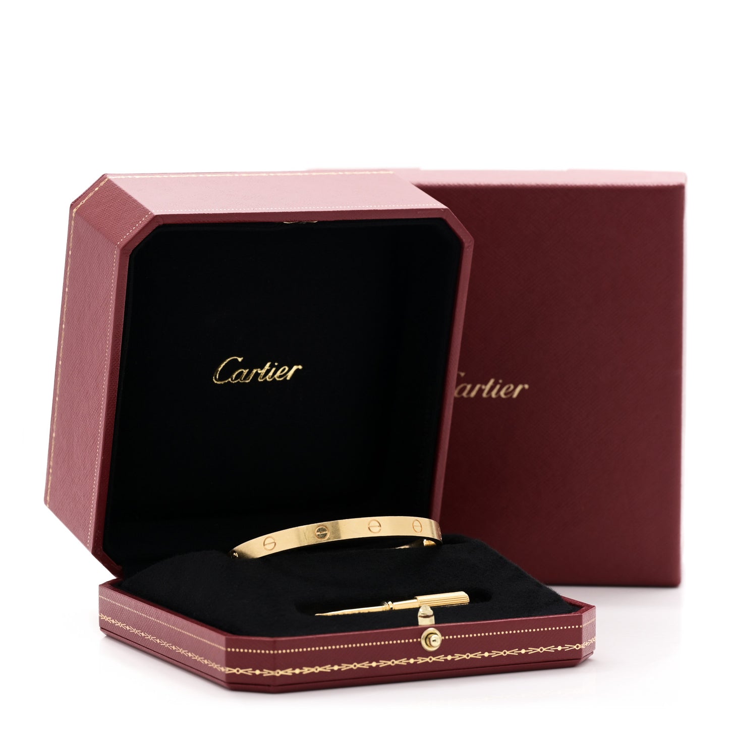 18K Yellow Gold Brushed Finish LOVE Bracelet 19