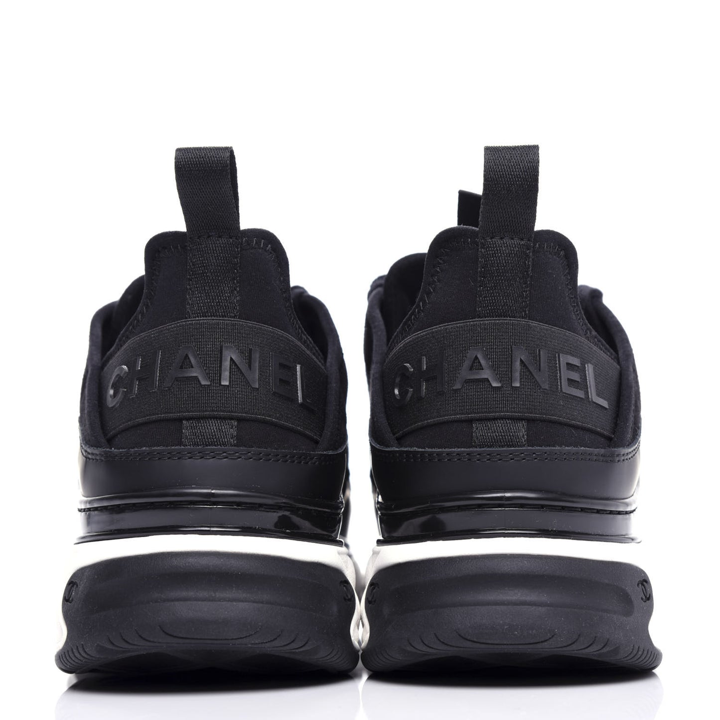 Velvet Calfskin Mixed Fibers CC Sneakers 40 Black