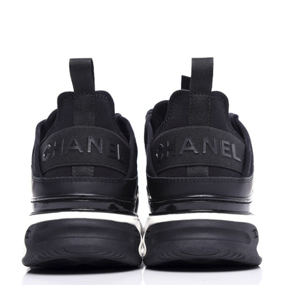 Chanel Velvet Calfskin Mixed Fibers CC Sneakers 40 Black 7 of 10