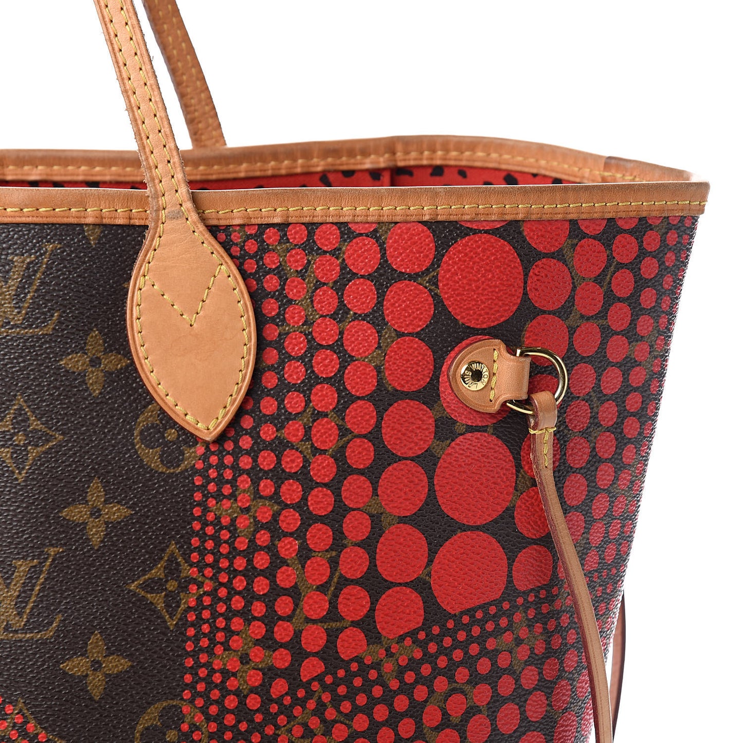 Monogram Kusama Waves Neverfull MM Red