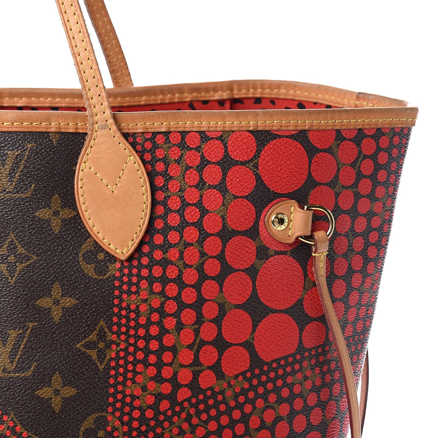 Louis Vuitton Monogram Kusama Waves Neverfull MM Red 11 of 11