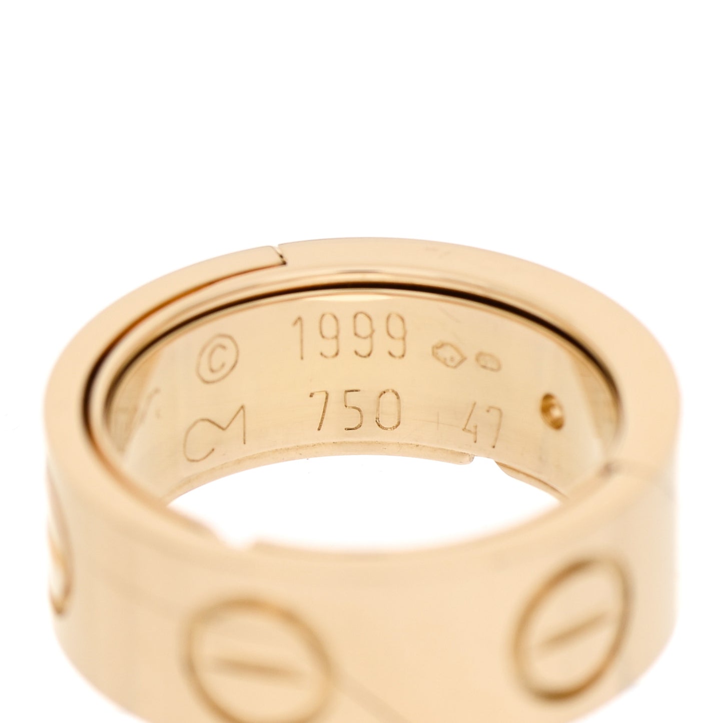 18K Yellow Gold 7mm Astro LOVE Ring 47 4.25