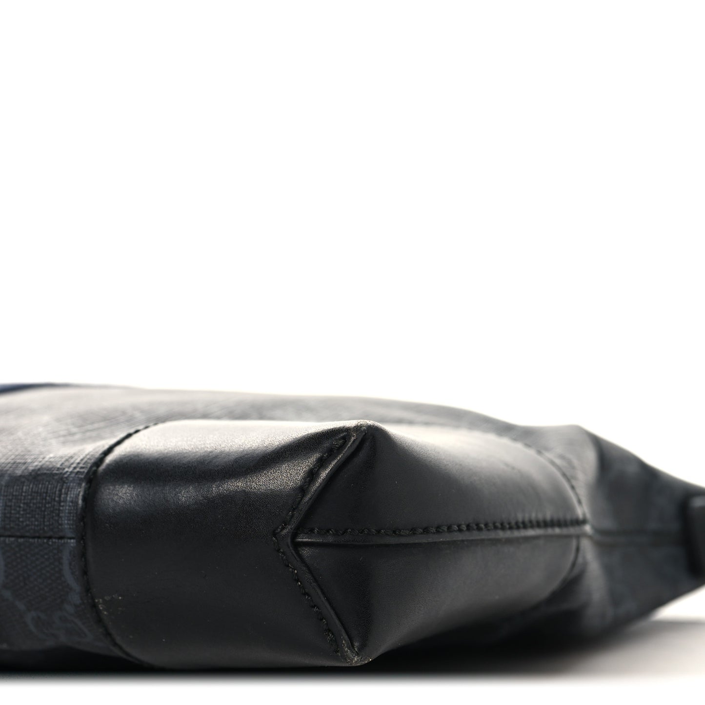 Soft GG Supreme Monogram Appia Calfskin Web East West Messenger Bag Black Grey