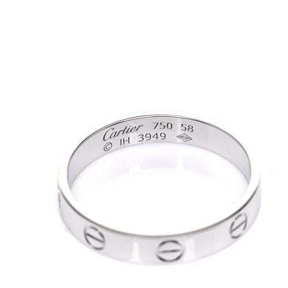 Cartier 18K White Gold 3.5mm LOVE Wedding Band Ring 58 8.25 11 of 11