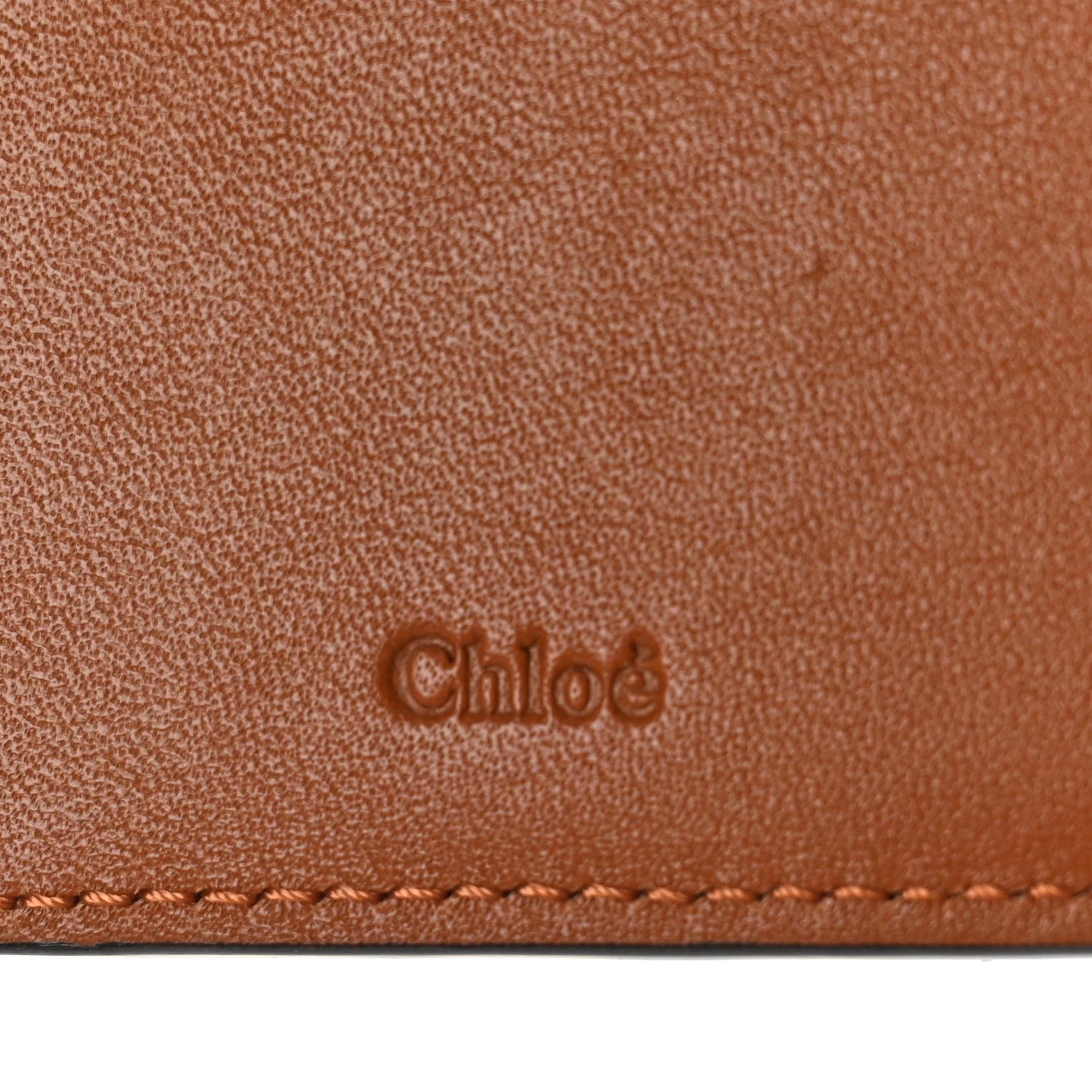 Calfskin Alphabet Compact Wallet Blush Brown