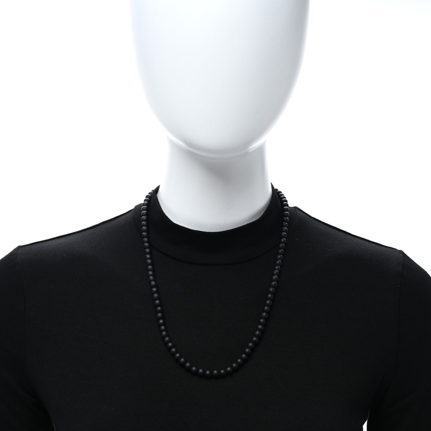 Sterling Silver Black Onyx 6mm Spiritual Beads Necklace