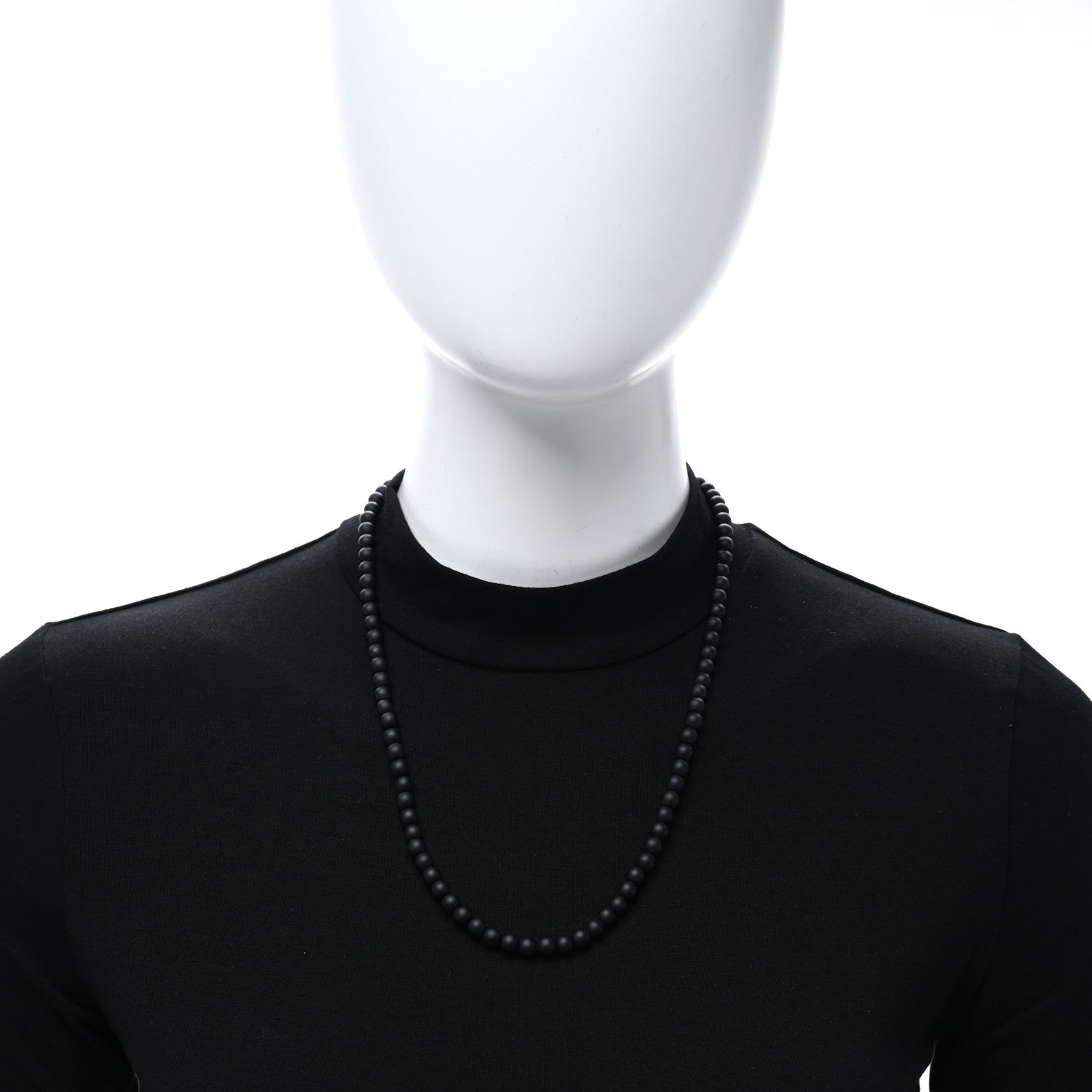 David Yurman Sterling Silver Black Onyx 6mm Spiritual Beads Necklace 3 of 4