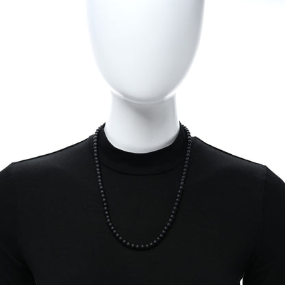 David Yurman Sterling Silver Black Onyx 6mm Spiritual Beads Necklace 3 of 4