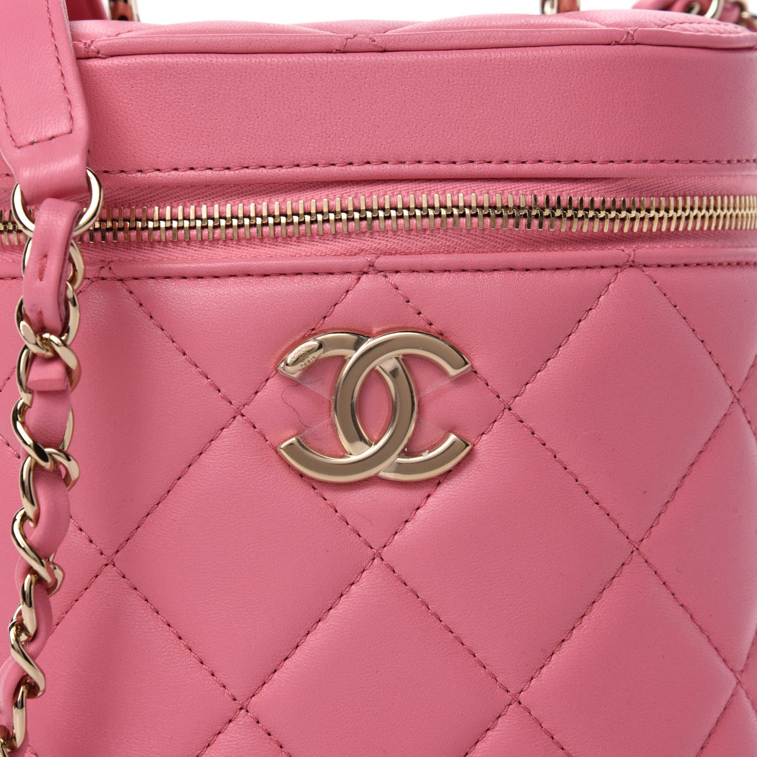 Chanel Lambskin Quilted Trendy Vanity Case Pink 10 of 10
