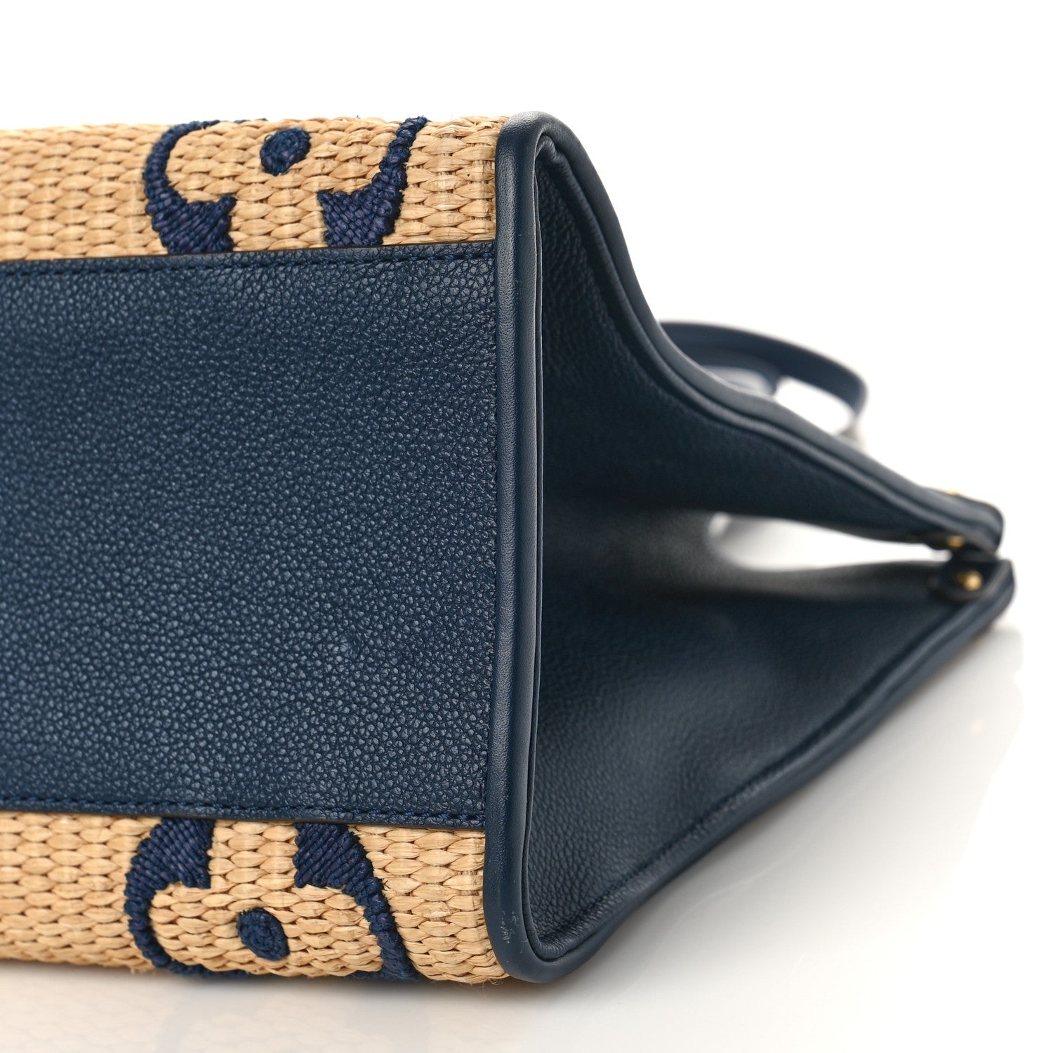 Louis Vuitton Raffia Calfskin Monogram Giant Onthego MM Blue 8 of 8