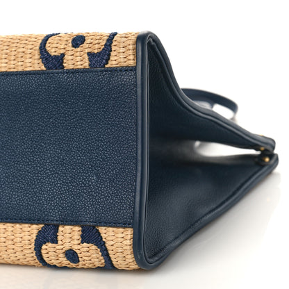 Louis Vuitton Raffia Calfskin Monogram Giant Onthego MM Blue 8 of 8