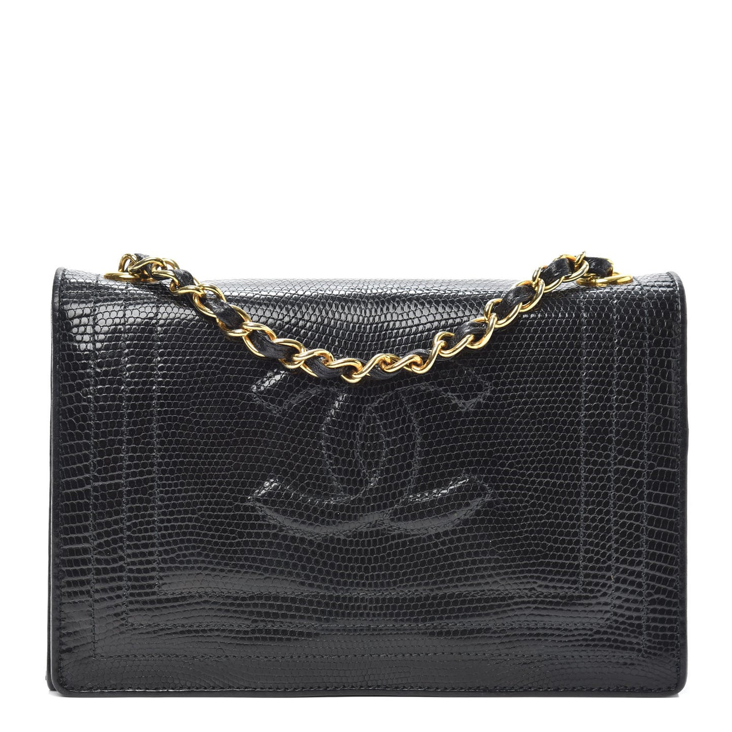 Lizard CC Mini Flap Bag Black