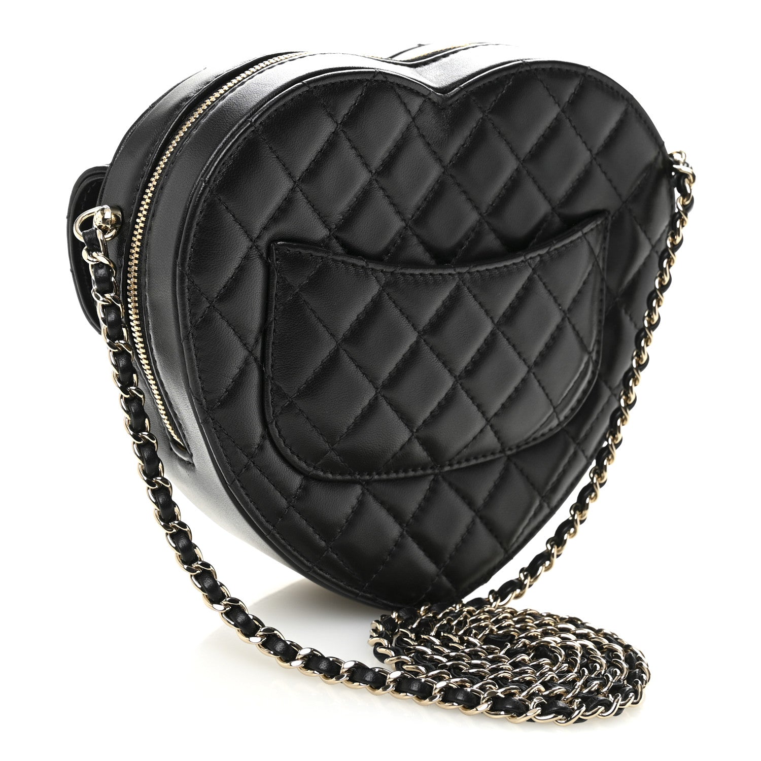Chanel Lambskin Quilted Large CC In Love Heart Bag Black 3 of 10