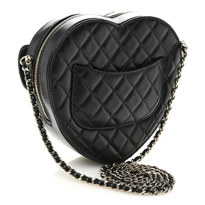 Chanel Lambskin Quilted Large CC In Love Heart Bag Black 3 of 10