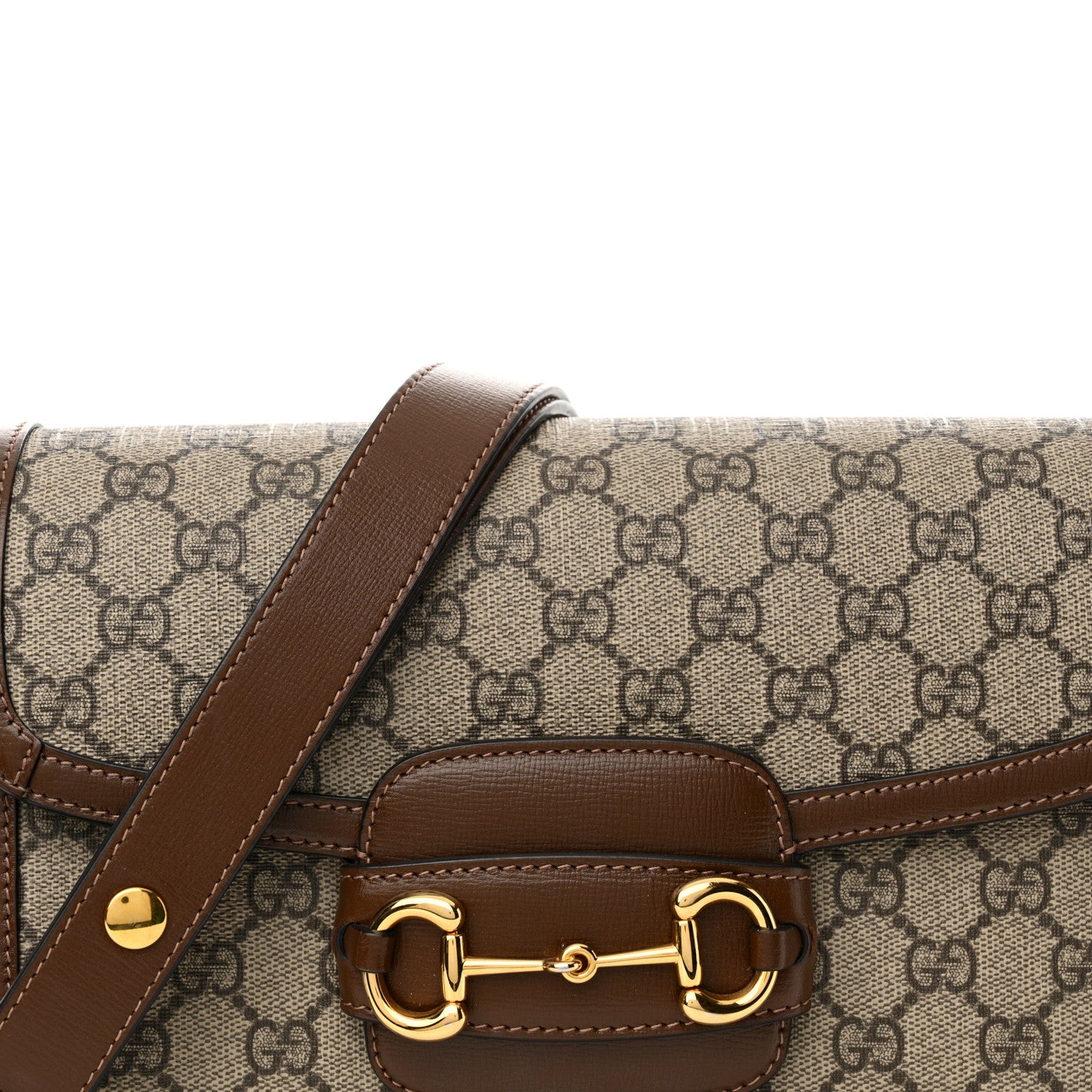 Gucci GG Supreme Monogram Horsebit 1955 Shoulder Bag Beige Brown Sugar 8 of 16